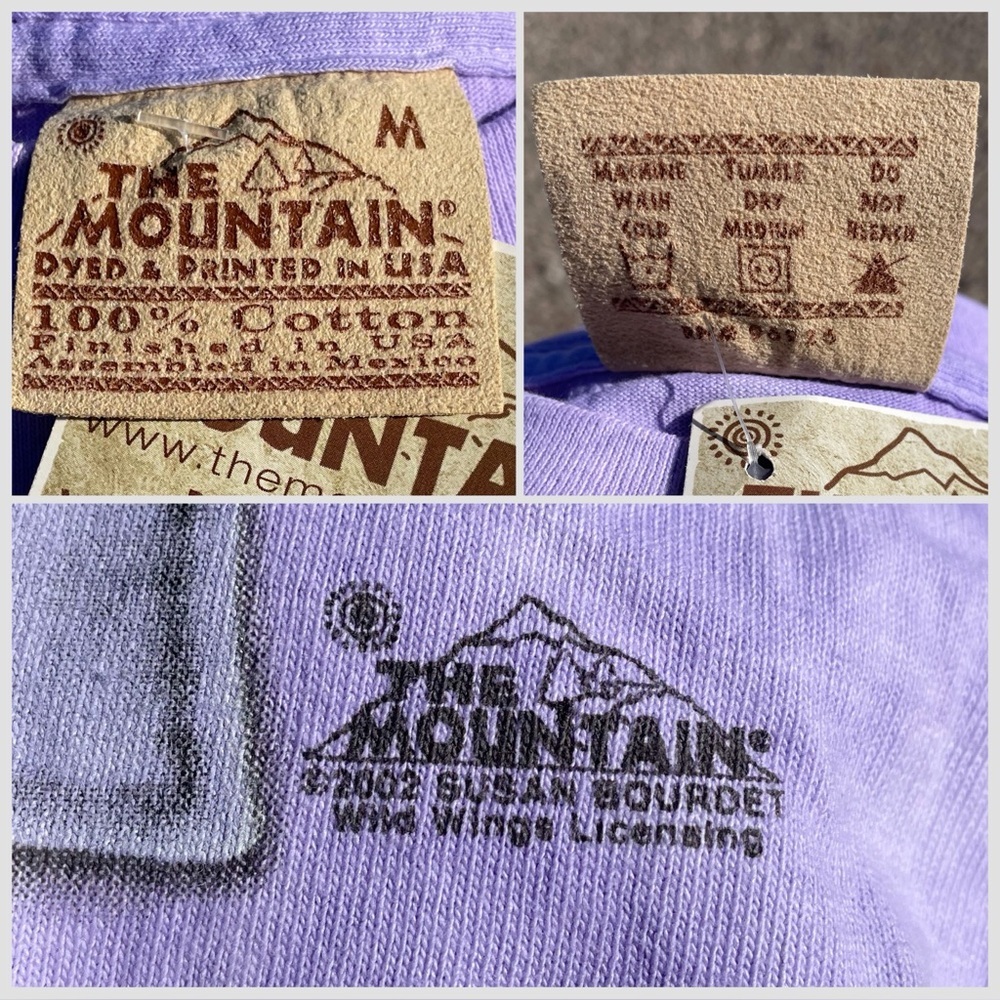 NWT Vintage 2002 The Mountain Susan Bourdet Hummingbird Pocket Tee Purple M - Picture 4 of 7